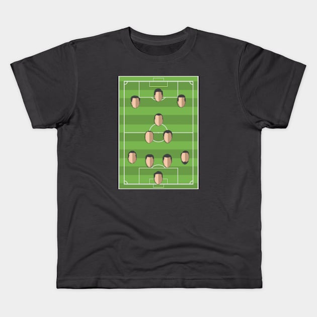 Football Formation 4-2-1-3 Kids T-Shirt by milhad